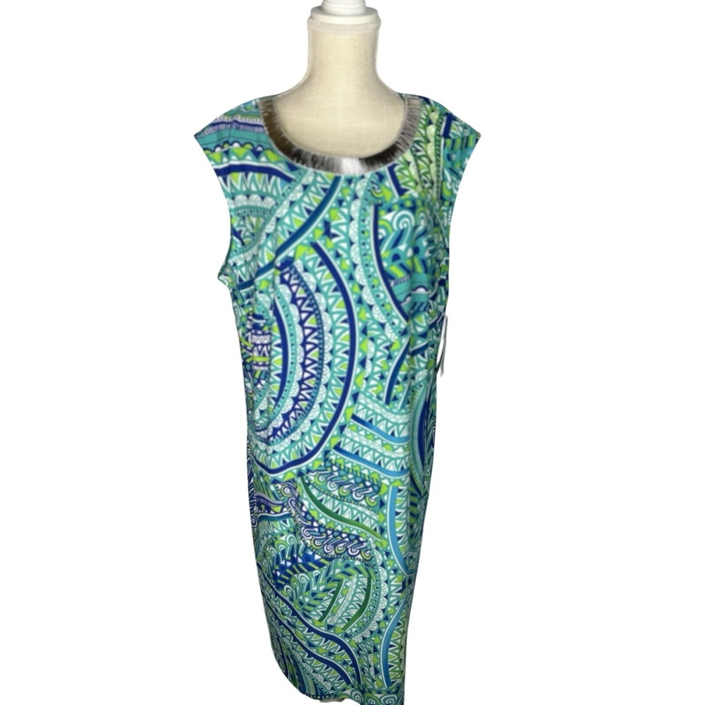 Studio One New York Women's Sheath Dress – Stretch Print, Size 2X